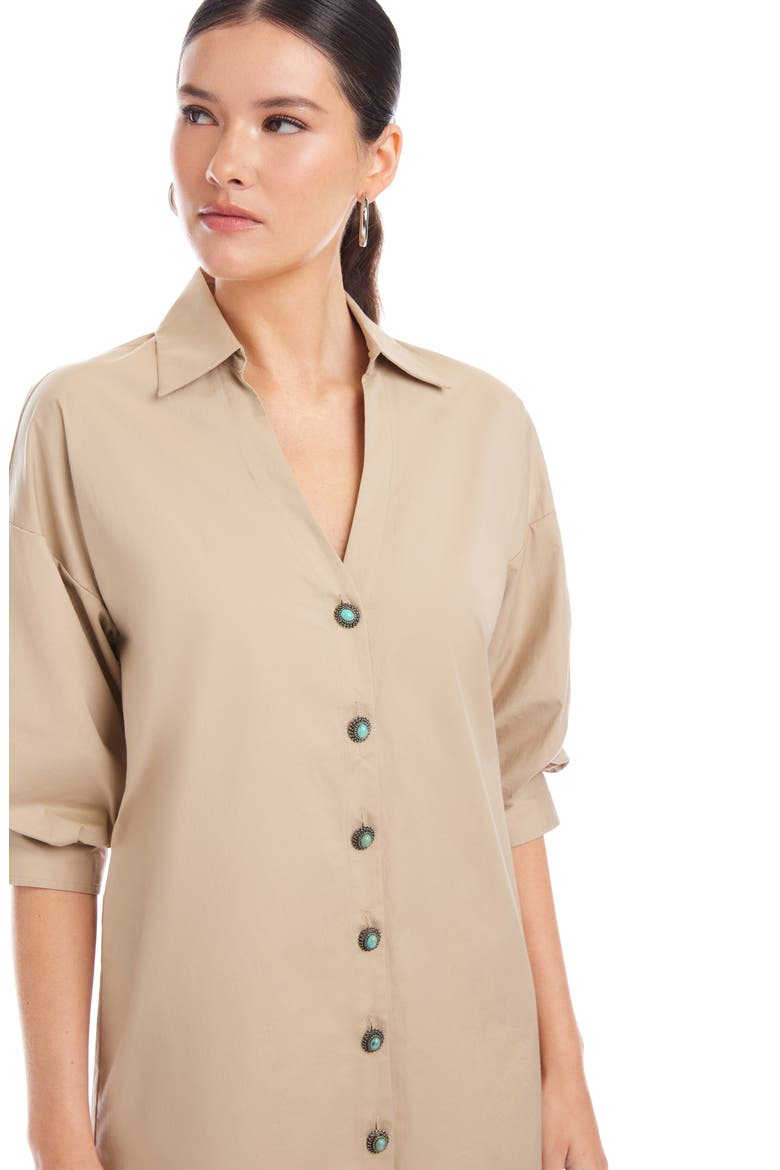 Phoebe Lantern Sleeve Shirtdress, Alternate, color, STONE
