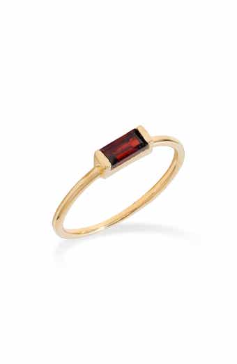 Lab Created Green Quartz Baguette Solitaire Ring
