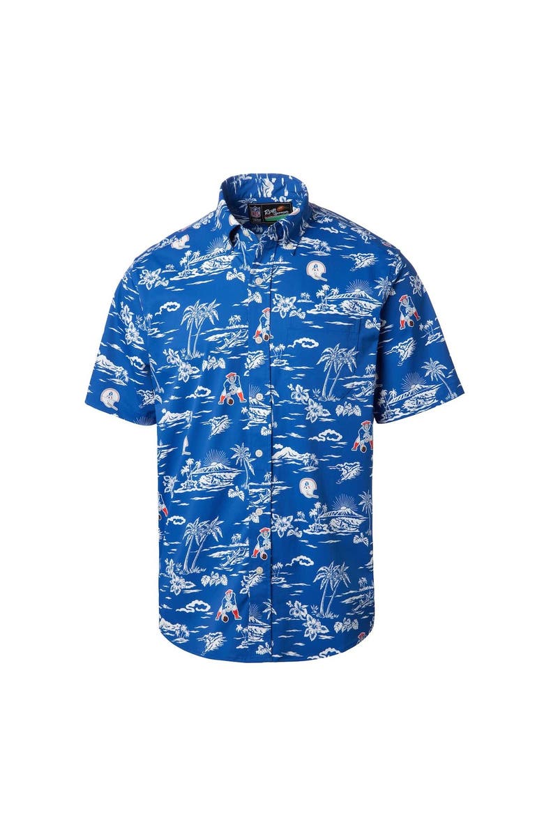 Reyn Spooner Men's Reyn Spooner Royal New England Patriots Throwback Kekai Print Button-Up Shirt, Alternate, color, Royal