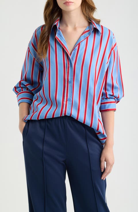 Semeru Stripe Poplin Button-Up Shirt