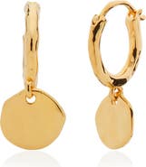 Monica Vinader Siren Muse Mini Coin Drop Huggie Hoop Earrings