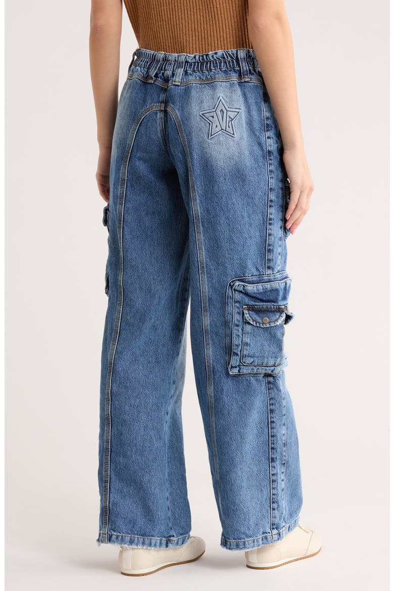 Cyber Y2K Denim Cargo Pants, Alternate, color, VINTAGE DENIM LIGHT
