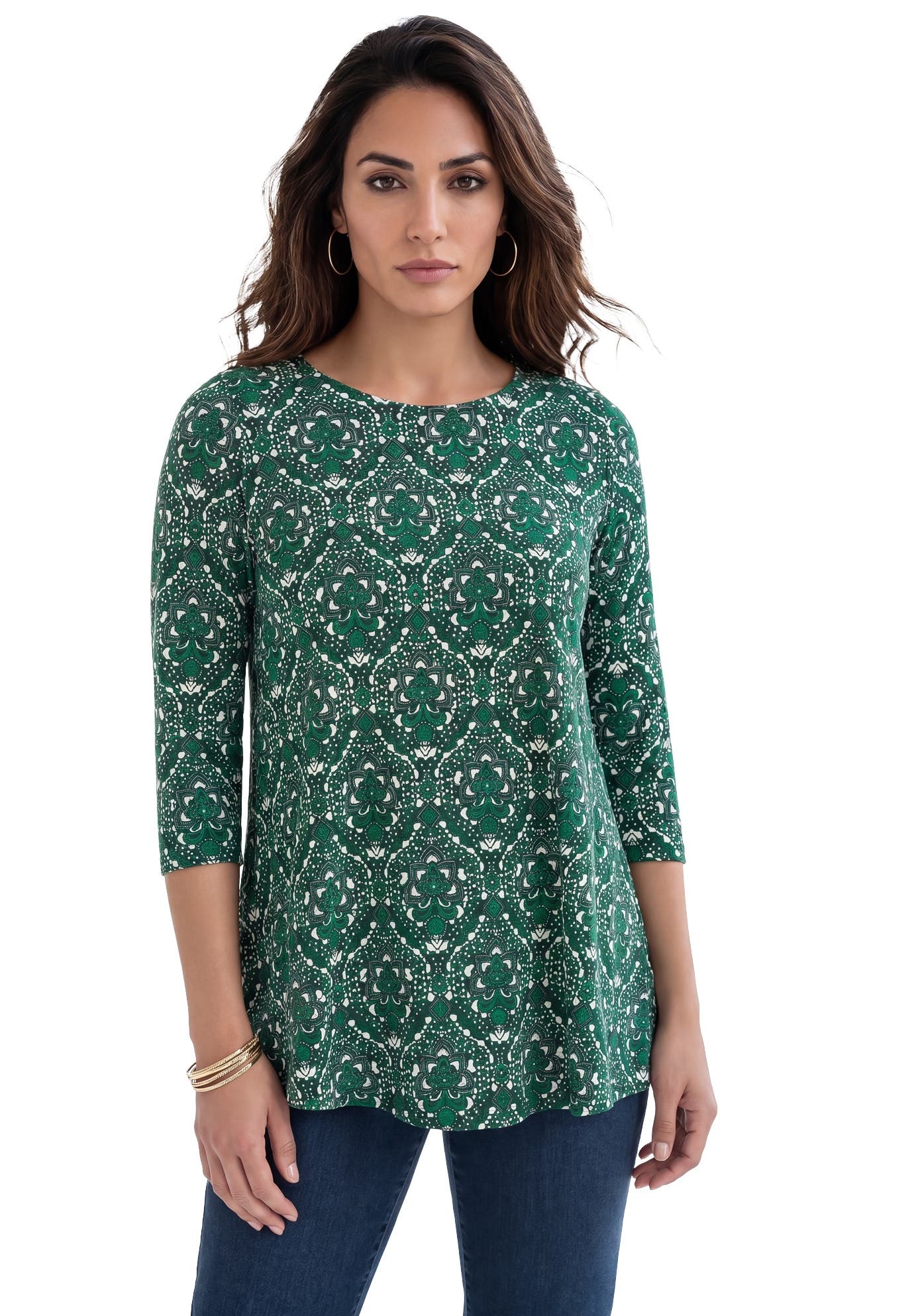 GREEN FLORAL STENCIL