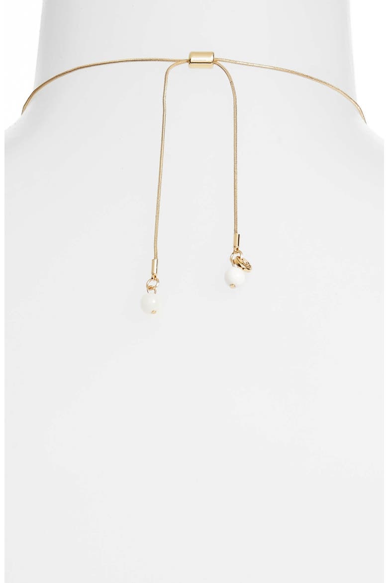 Wrapped Sphere Slider Necklace, Alternate, color, WHITE- GOLD
