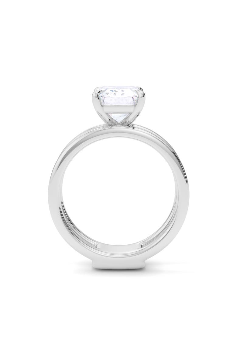 Emerald Cut Double Band Lab Created Diamond Ring, Alternate, color, 3.00CTW 18K WHITE GOLD