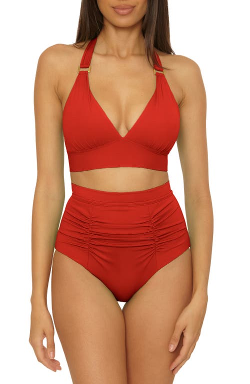 Soluna Sun Goddess Halter Bikini Top In Red