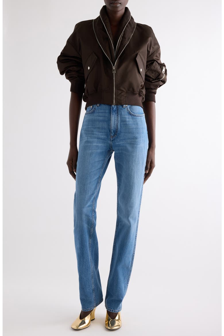 Zip Shawl Collar Bomber Jacket, Main, color, BROWN