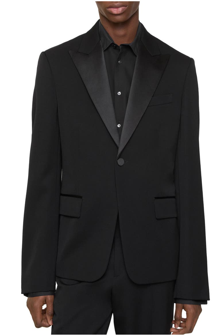 Grain de Poudre Wool Tuxedo Jacket, Main, color, Black