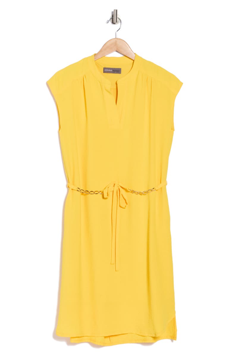 Julia Jordan Cap Sleeve A-Line Dress, Main, color, Yellow