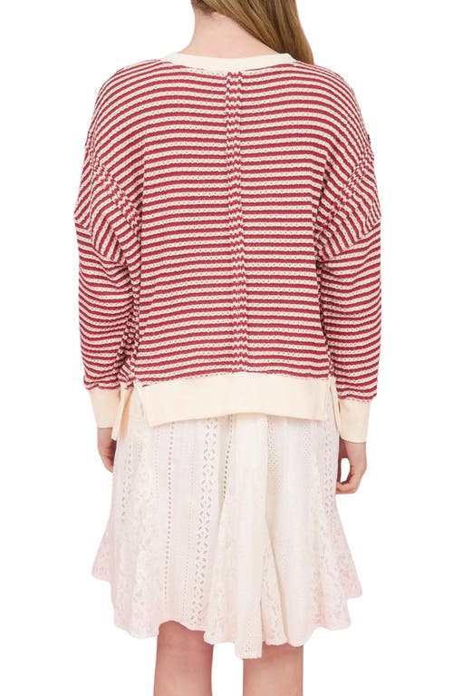 Blu Pepper Stripe Cotton Blend Sweater In Multi