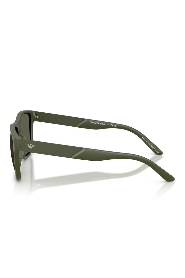 56mm Square Sunglasses, Alternate, color, MATTE GREEN / DARK BROWN