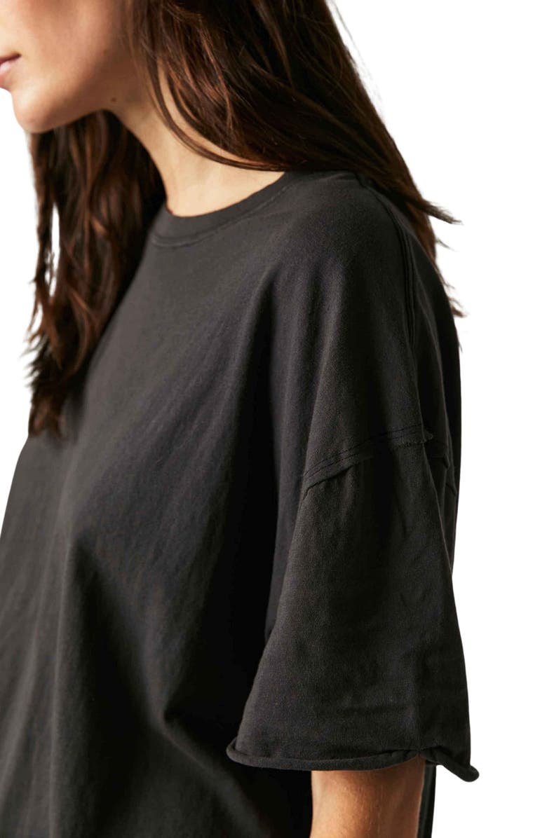 Free People Nina Crewneck Cotton T-Shirt, Alternate, color, Black