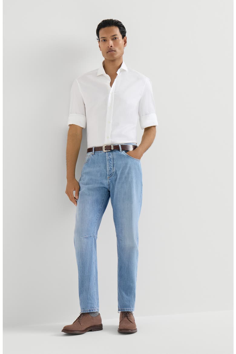 Lightweight denim five-pocket trousers, Alternate, color, Light Blue Denim