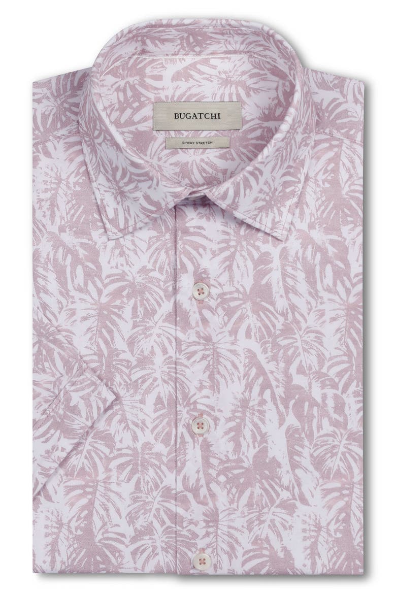 Miles OoohCotton® Leaf Print Short Sleeve Button-Up Shirt, Alternate, color, SIENNA