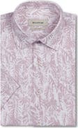 Bugatchi Miles OoohCotton® Leaf Print Short Sleeve Button-Up Shirt