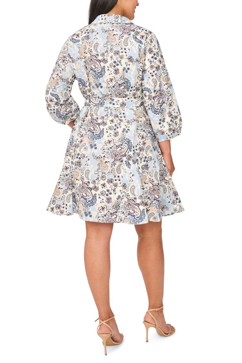 Paisley Cotton Shirtdress, Alternate, color, BLUE MULTI