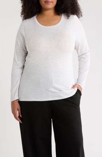 Eileen Fisher Crewneck Top in Nimbus at Nordstrom Rack, Size 1X