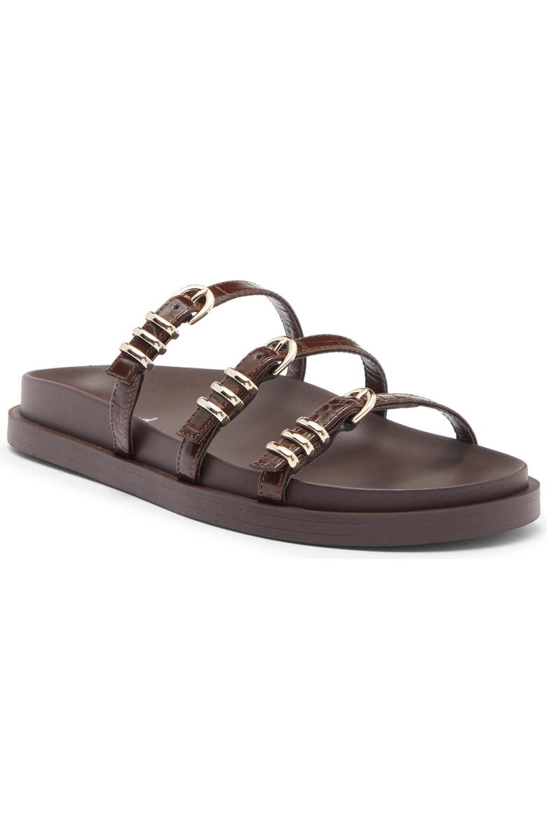 Abound Aimee Slide Sandal, Main, color, Brown Chocolate Croco