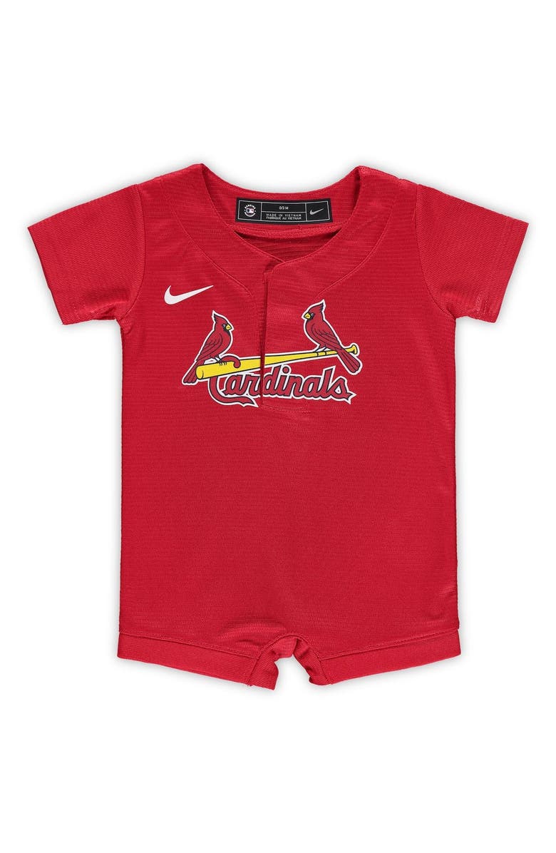 Nike Newborn & Infant Nike Red St. Louis Cardinals Official Jersey Romper, Main, color, 