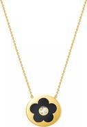 GABI RIELLE Flower Disc Pendant Necklace