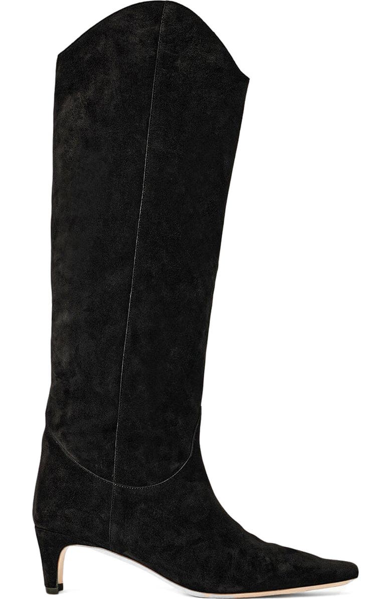 STAUD Wally Western Boot, Alternate, color, Black Suede