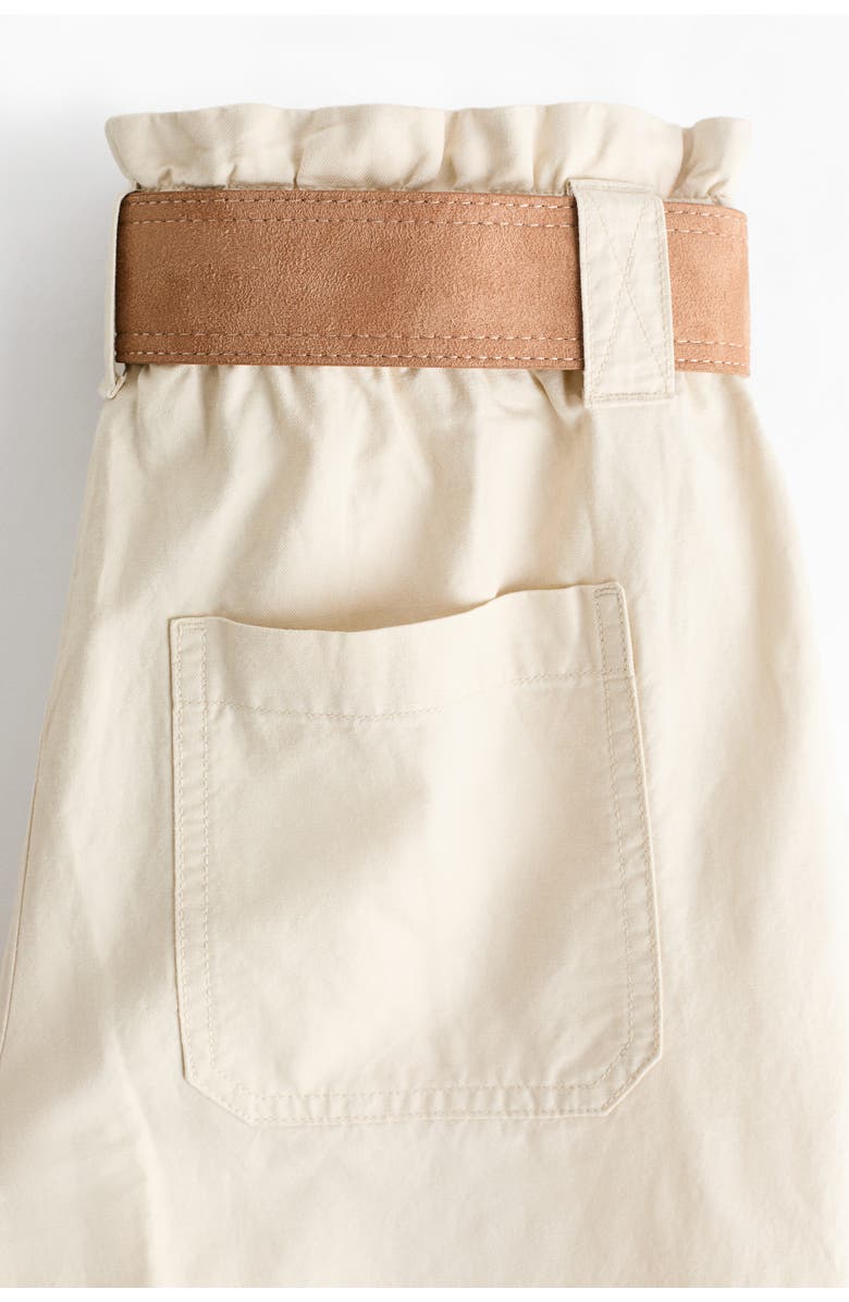 H&M Linen-blend Paper Bag Shorts, Alternate, color, Light Beige