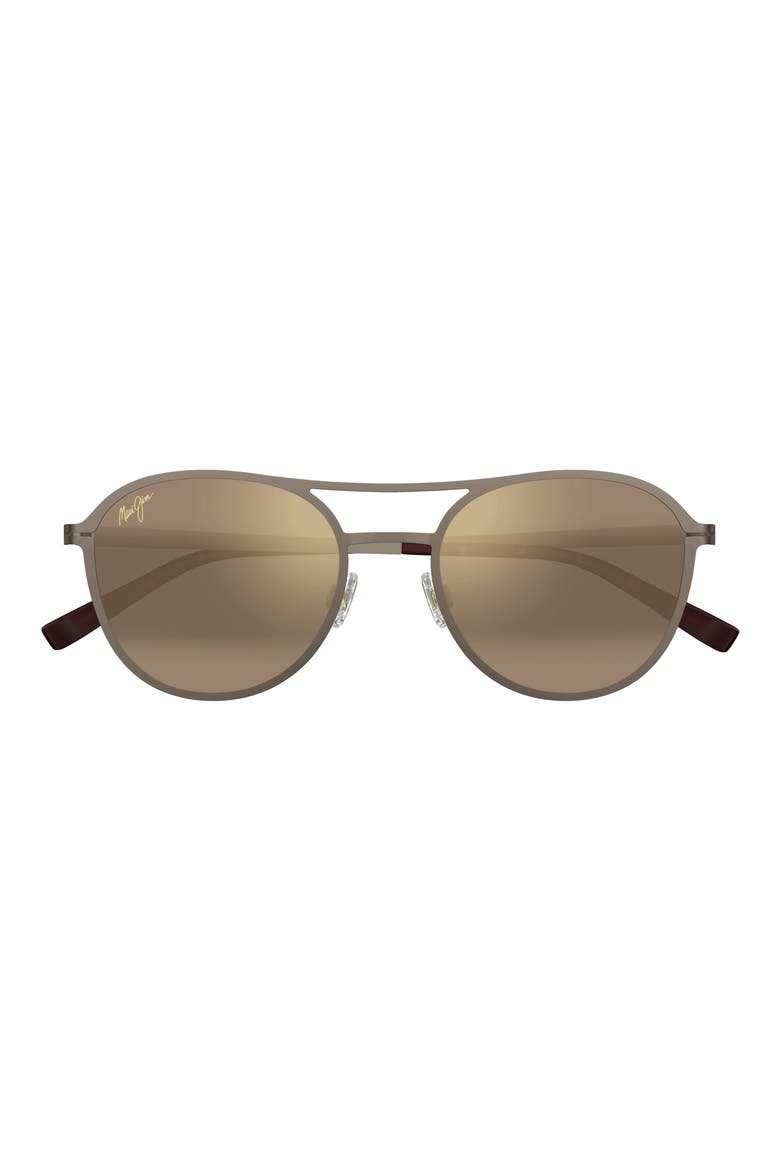 Half Moon 52mm PolarizedPlus2® Round Sunglasses, Main, color, BROWN