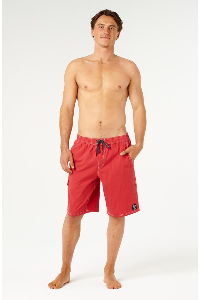 Liquid Trips Cargo Swim Trunks, Alternate, color, WASHED RED