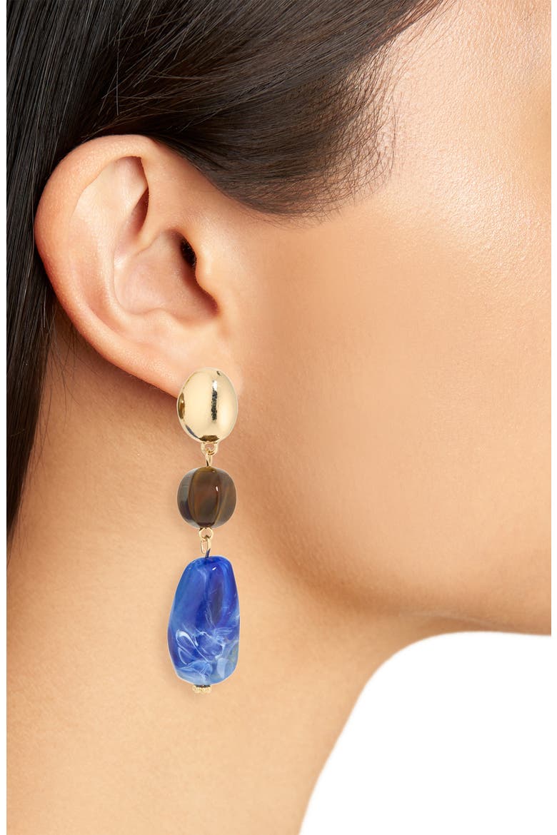 Linear Drop Earrings, Alternate, color, BLUE