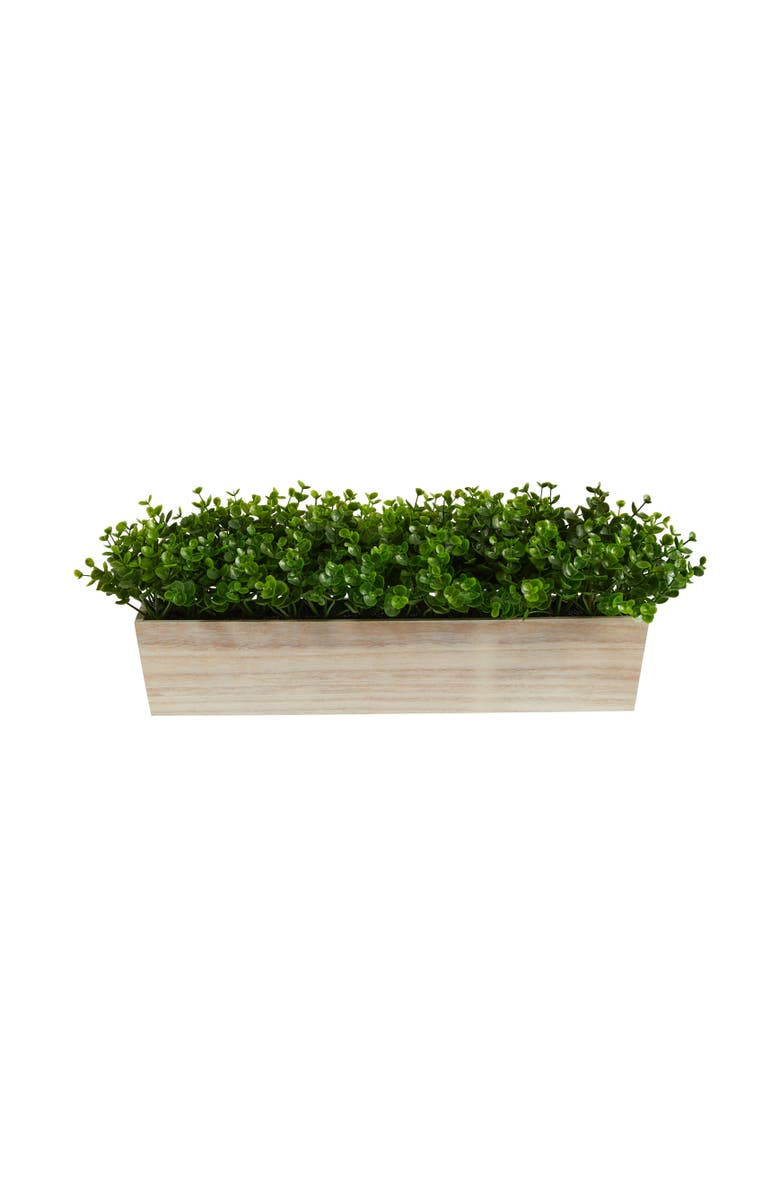 NEARLY NATURAL 19-in Eucalyptus Artificial Plant in Decorative Planter, Main, color, Green