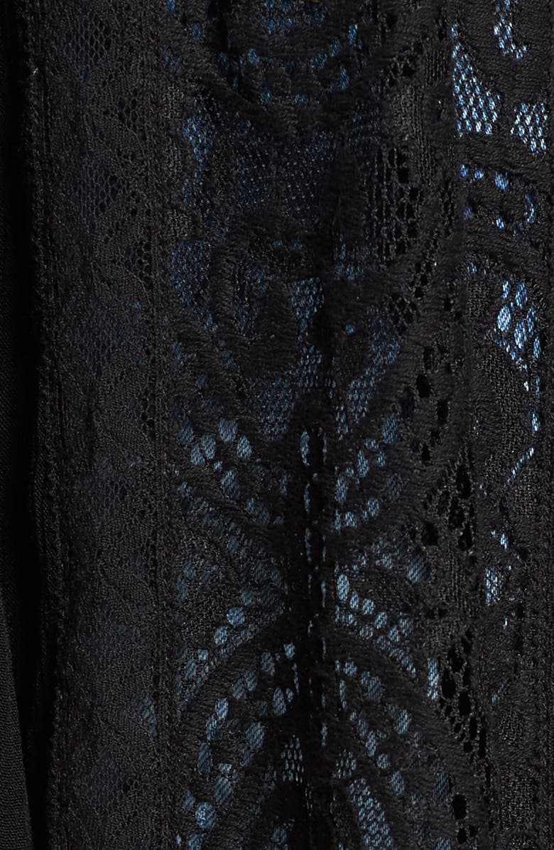 Sun & Shadow Lace Inset Duster, Alternate, color, Black