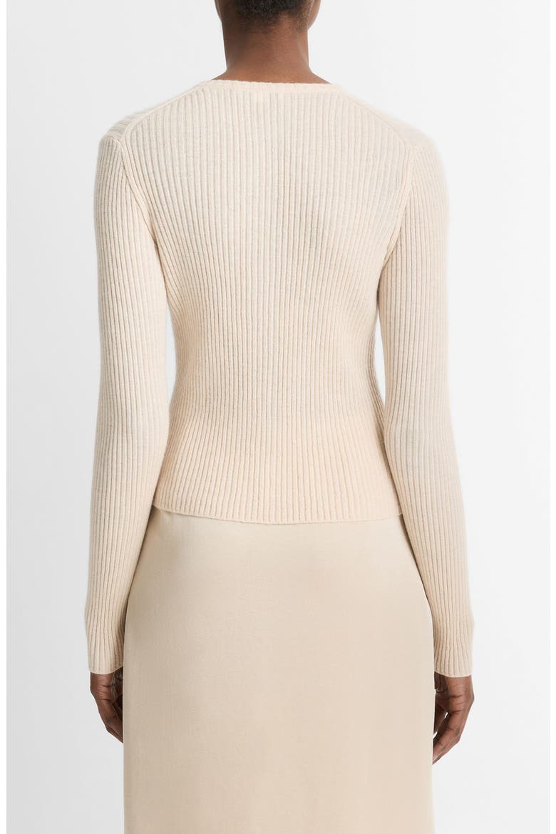 Cashmere & Silk Rib Cardigan, Alternate, color, 295PLS-PALE SAND