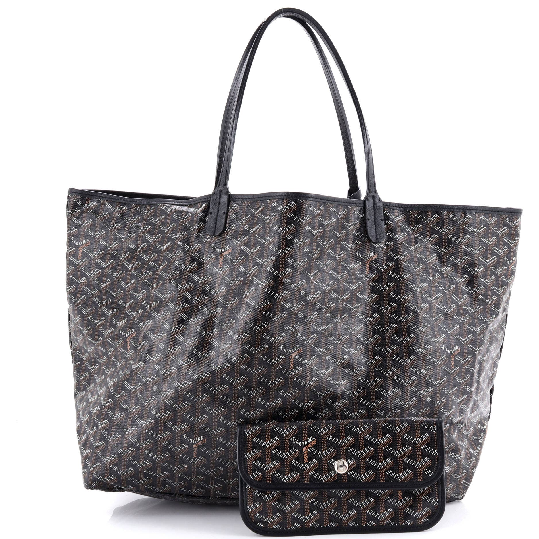 Pre-Owned Goyard Saint Louis Tote Coated Canvas GM, Alternate, color, Black