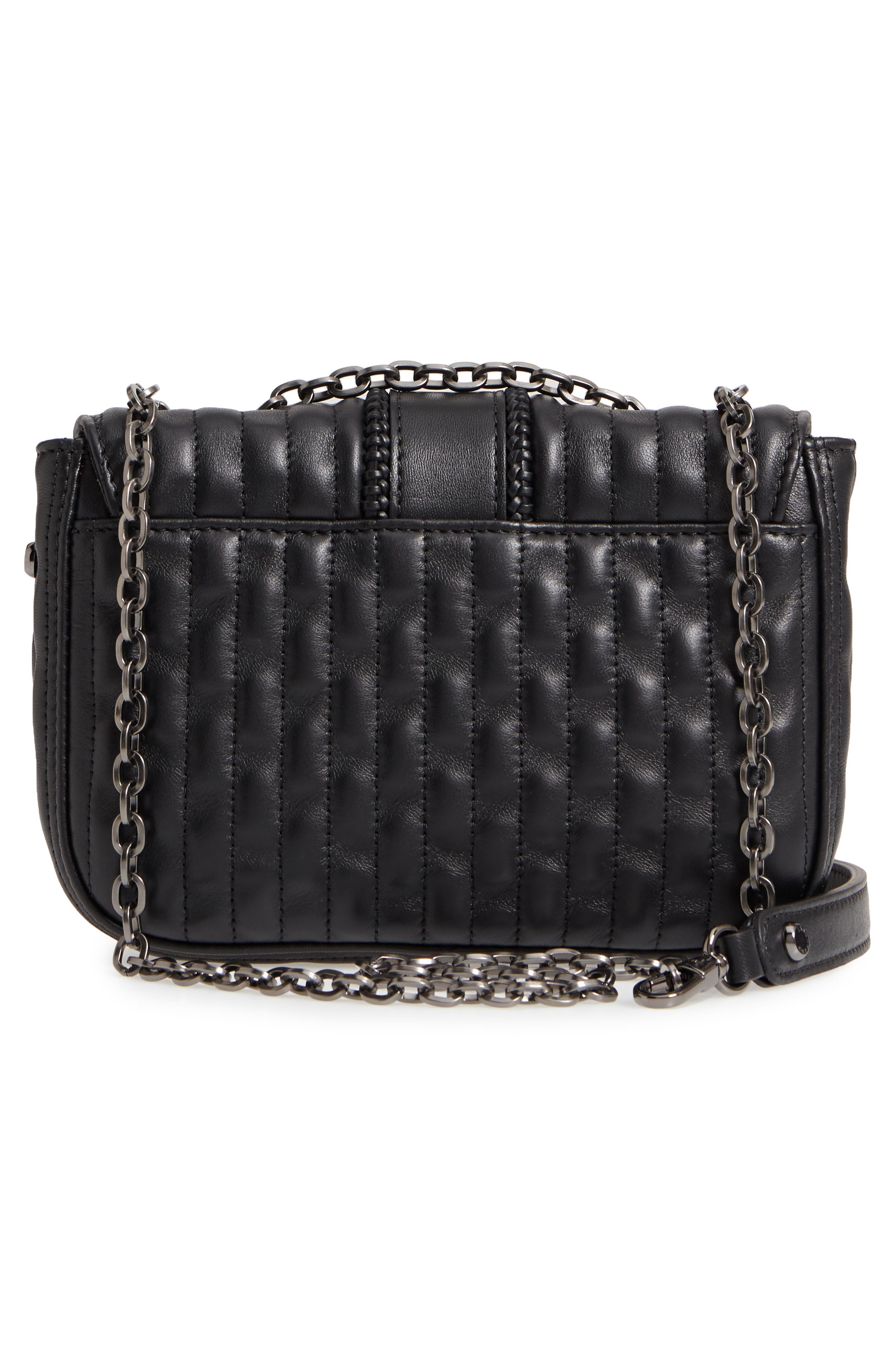 Longchamp Amazone Quilted Leather Crossbody Bag, Alternate, color, Black