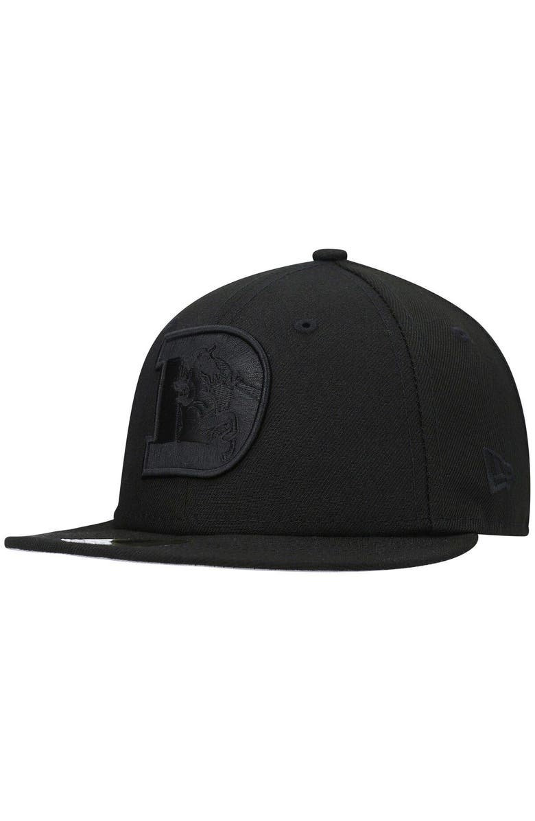 New Era Men's New Era Black Denver Broncos Historic Logo Black on Black Low Profile 59FIFTY II Fitted Hat, Alternate, color, 