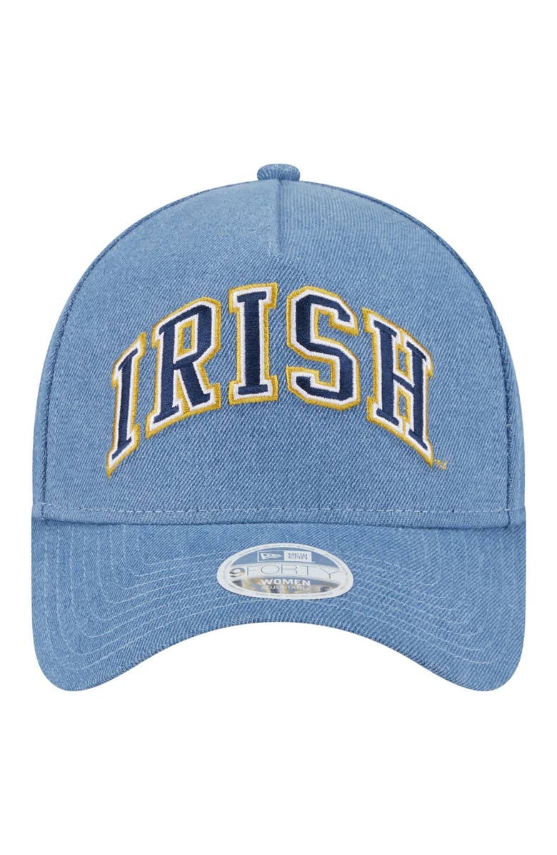 New Era Women's New Era Denim Notre Dame Fighting Irish A-Frame 9FORTY Adjustable Hat, Alternate, color, 