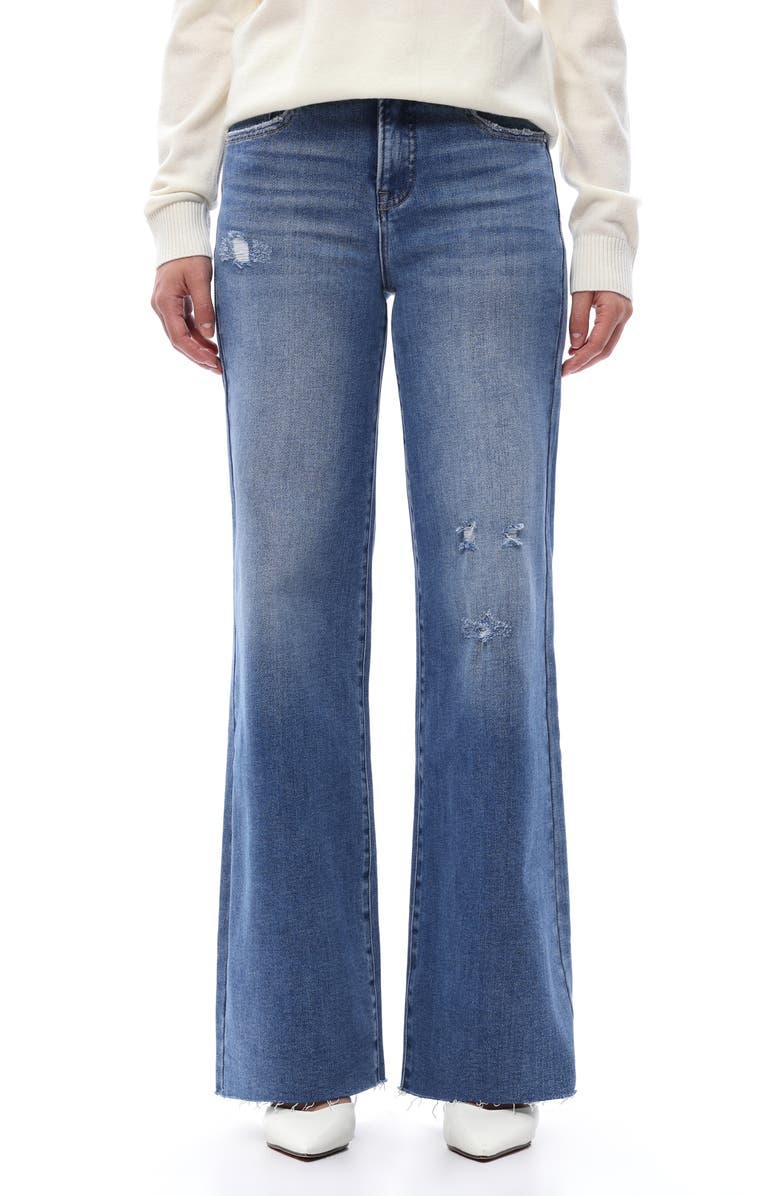 Bayeas Raw Hem High Waist Wide Leg Jeans, Main, color, Light Blue