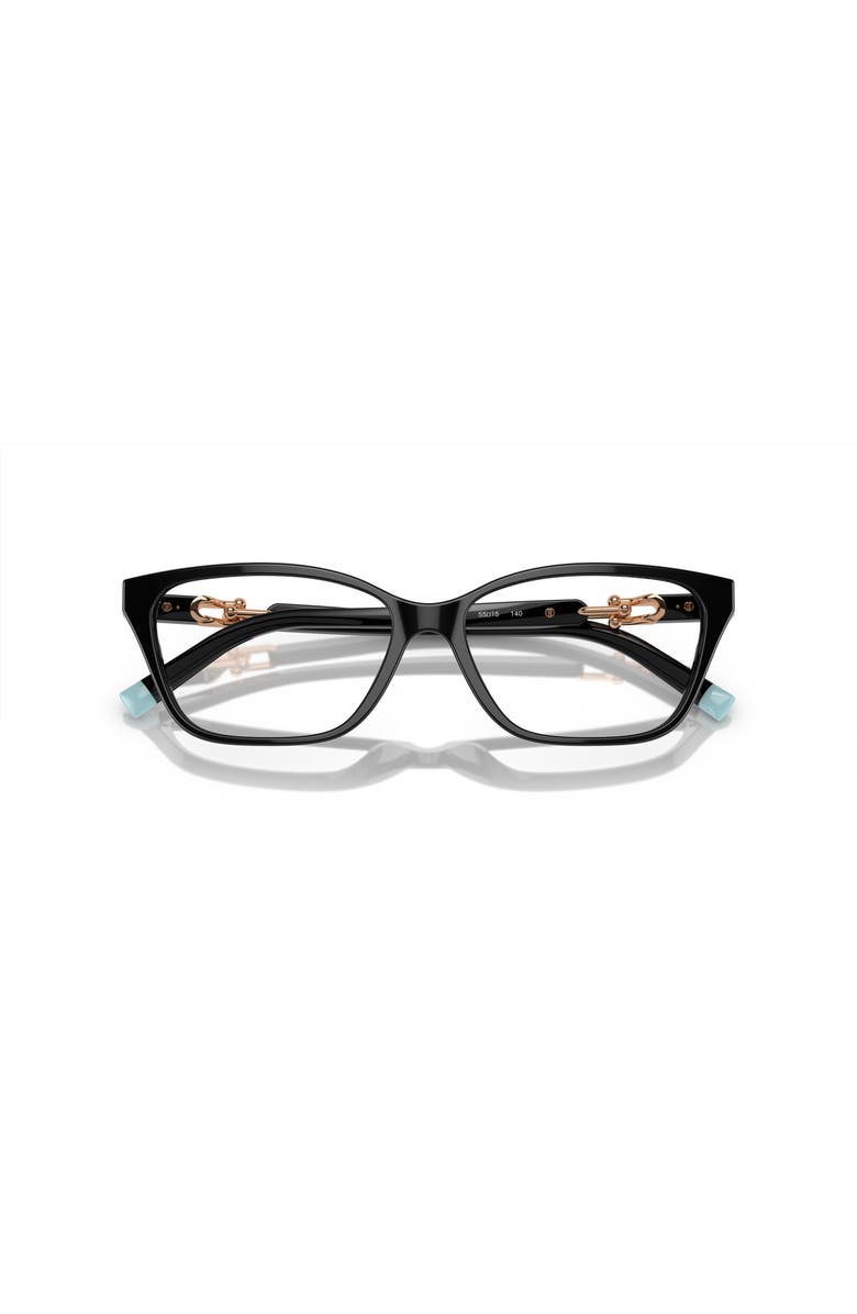 Tiffany & Co. 53mm Rectangle optical glasses, Alternate, color, Black
