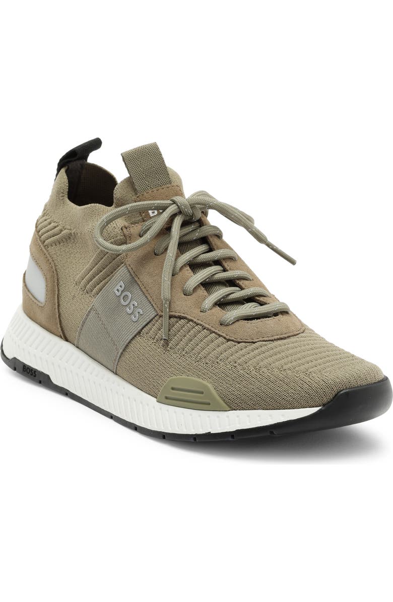 BOSS Titanium Runn Knit Sneaker, Main, color,