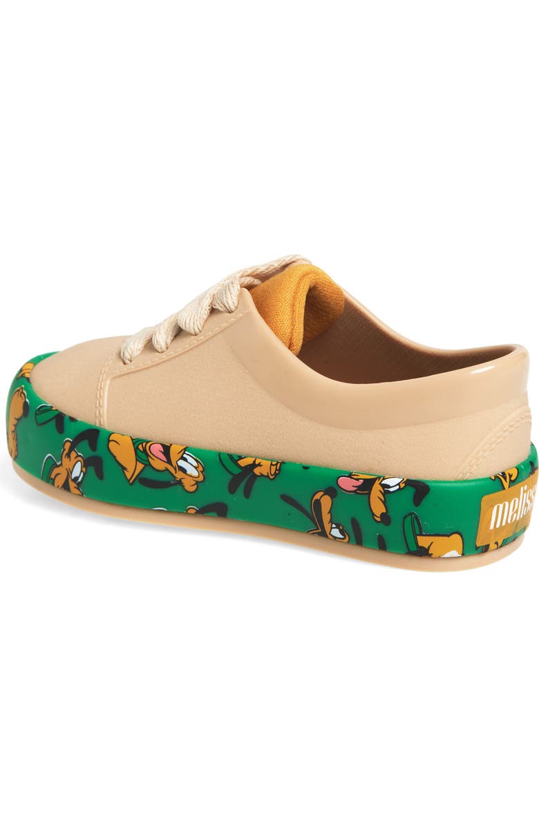 Mini Melissa Kids' The Street Mickey & Friends Sneakers, Alternate, color, Beige/ Green