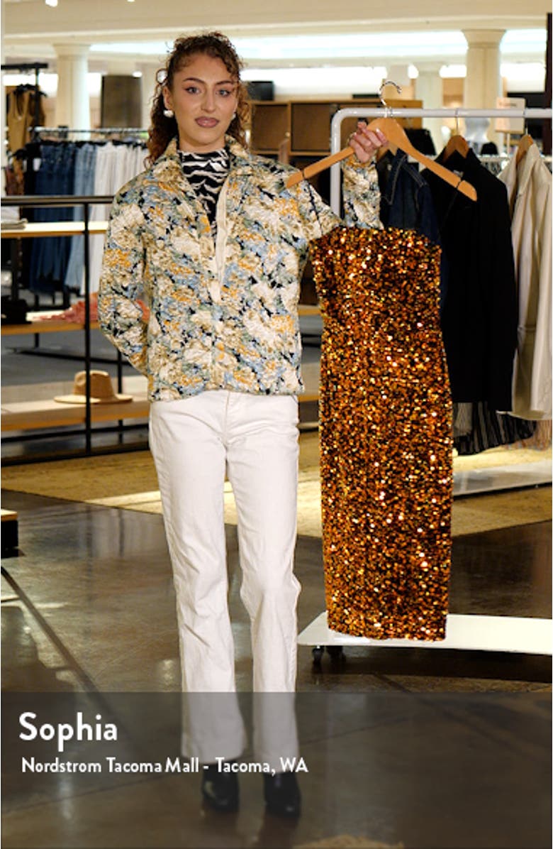 Cindy Sequin Strapless Dress, sales video thumbnail