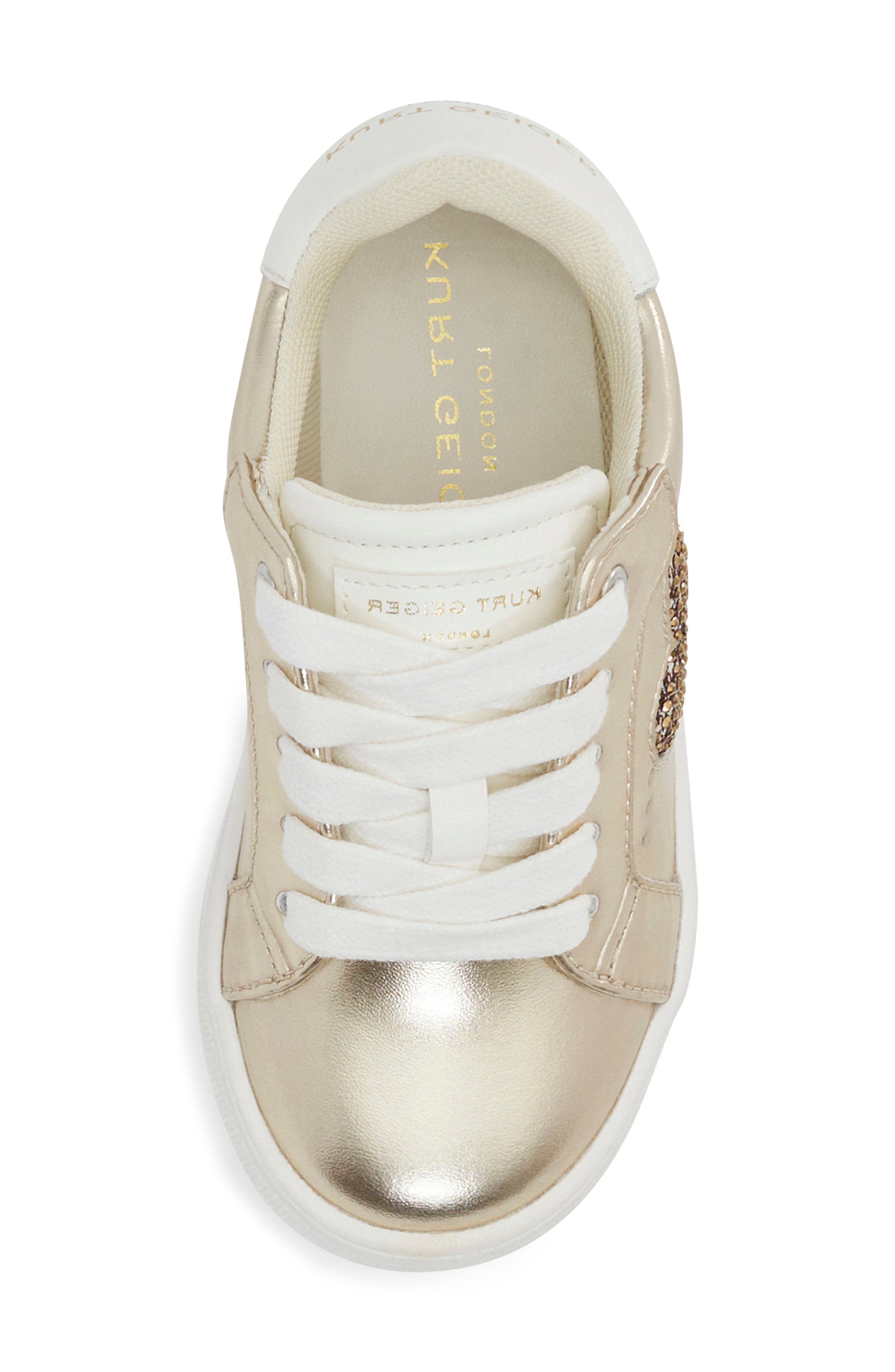 Kurt Geiger London Kids' Mini Luckson Heart Platform Sneaker, Alternate, color, Gold