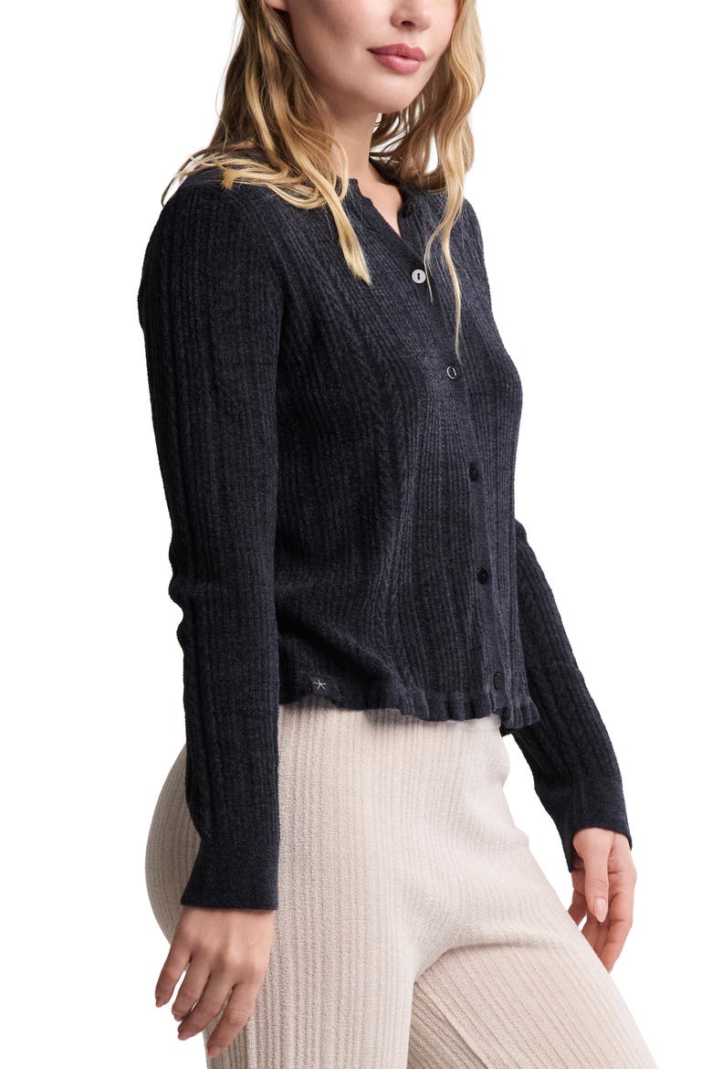 CozyChic Lite® Cable Knit Cardigan, Alternate, color, BLACK