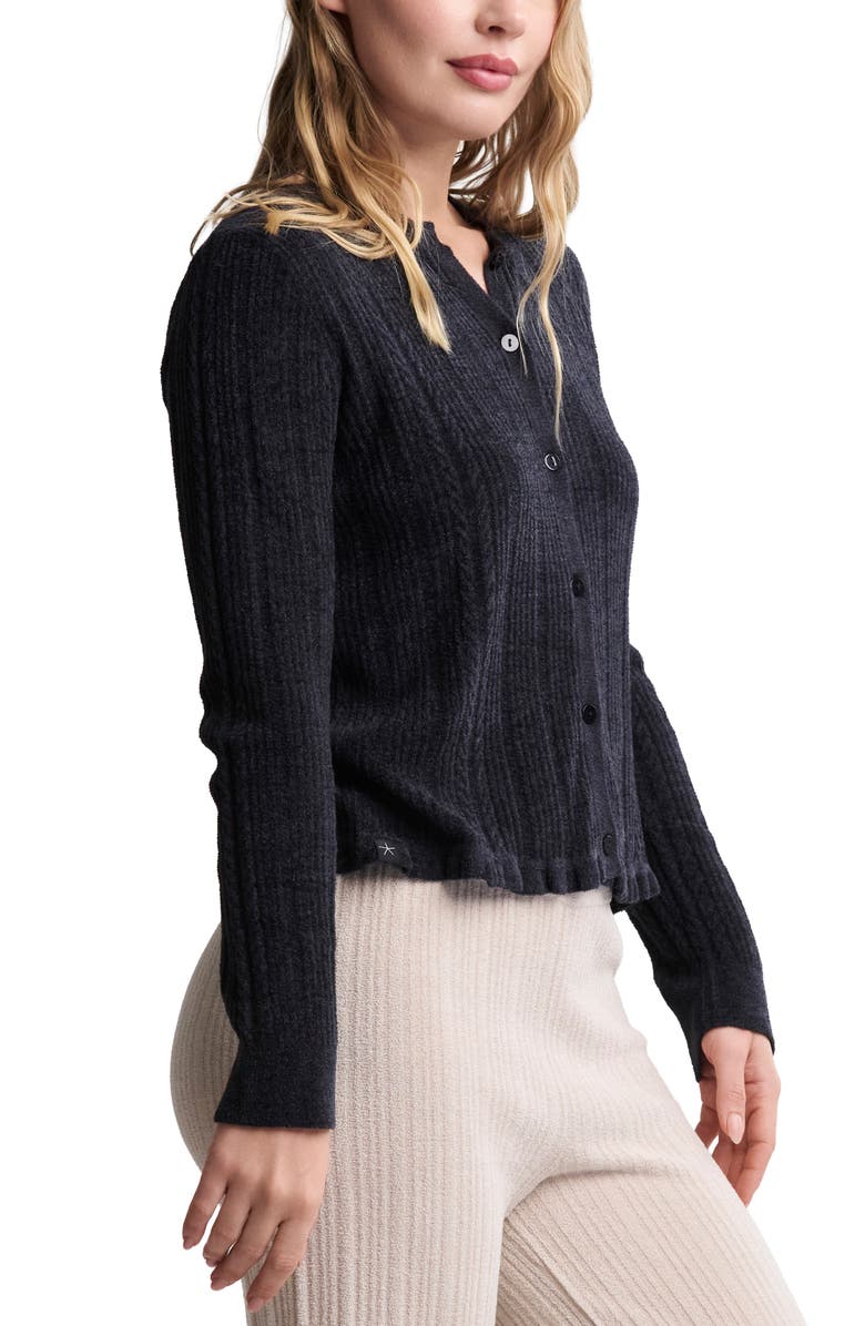 Barefoot Dreams<sup>®</sup> CozyChic Lite<sup>®</sup> Cable Knit Cardigan, Alternate, color, Black