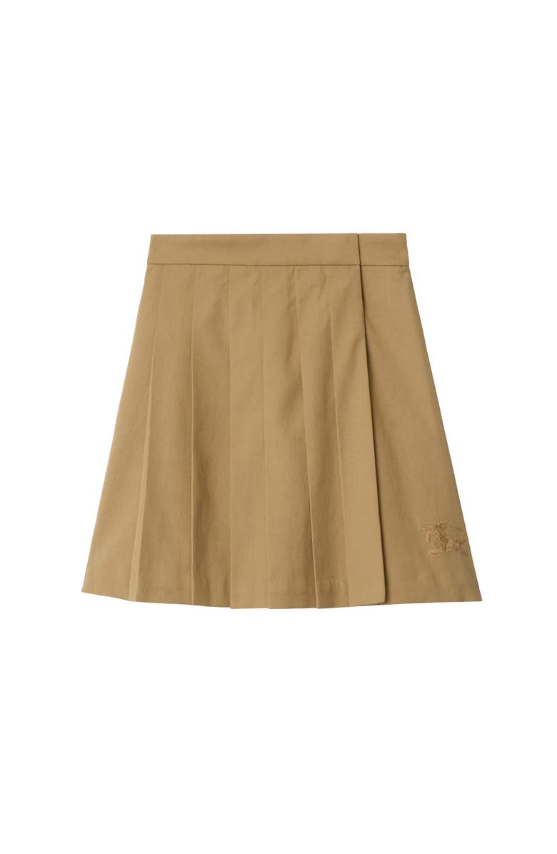 Burberry Pleated Cotton Skirt, Main, color, Sand