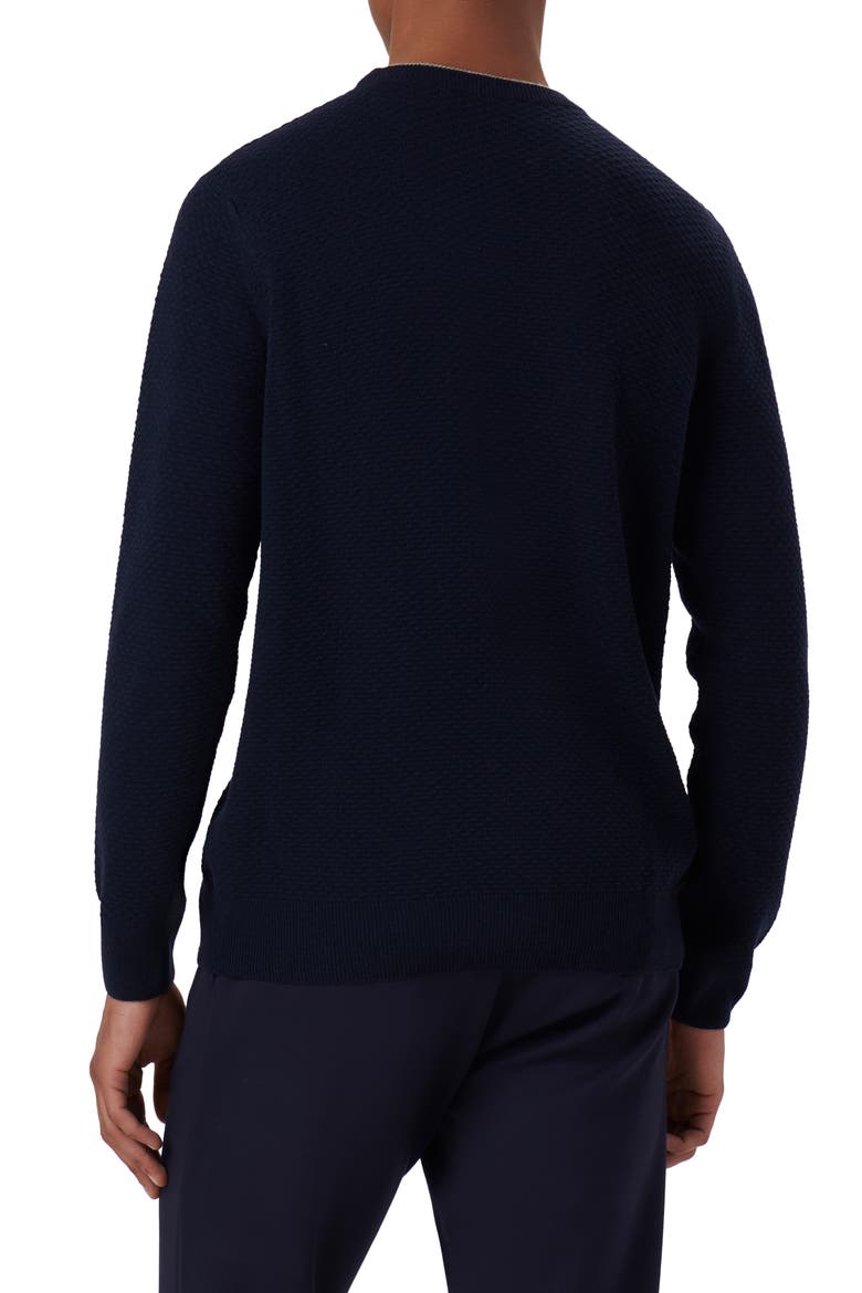 Merino Wool & Cashmere Blend Waffle Stitch Sweater, Alternate, color, NAVY