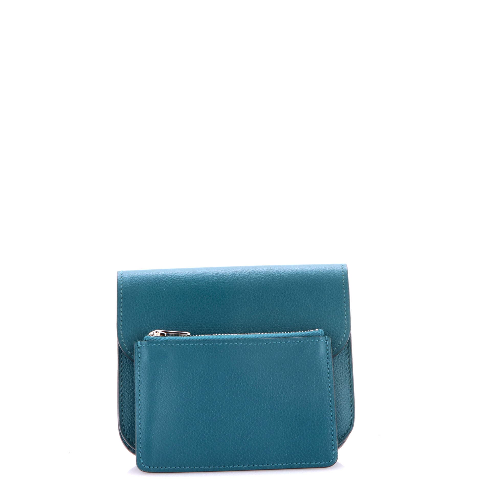 Pre-Owned Hermes Constance Slim Wallet Evercolor, Alternate, color, Vert Bosphore