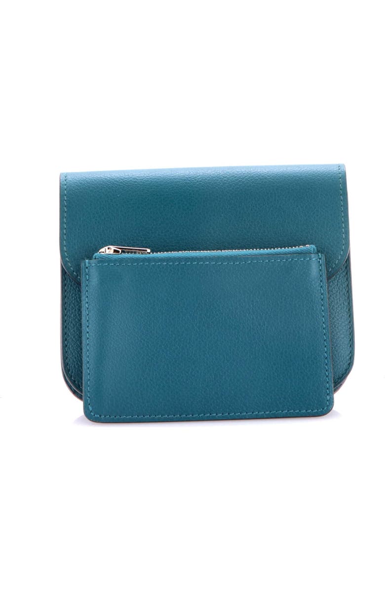 Pre-Owned Hermes Constance Slim Wallet Evercolor, Alternate, color, Vert Bosphore