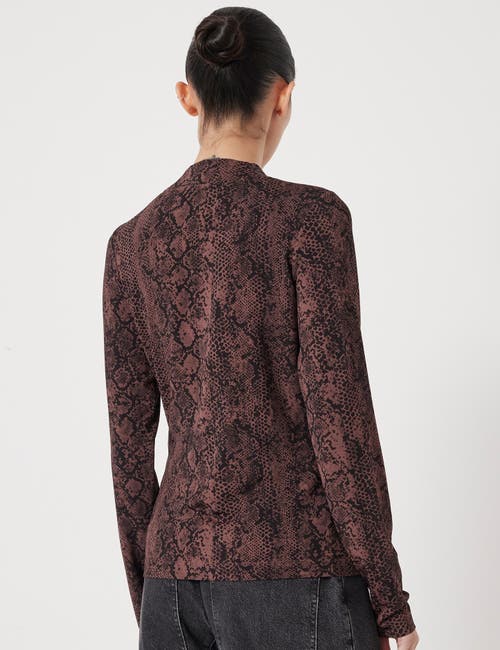 Hush Printed Long Sleeve Top In Brown