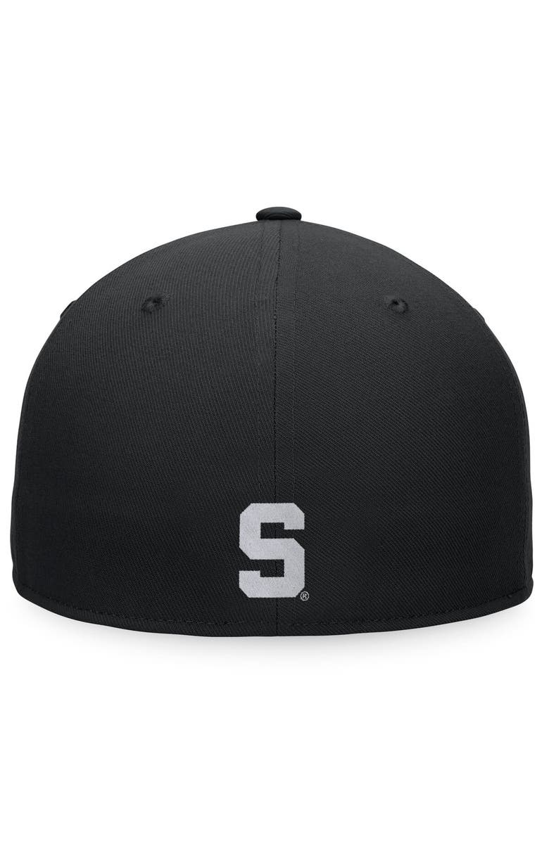 TOP OF THE WORLD Men's Top of the World Black Michigan State Spartans Fitted Hat, Alternate, color, Black